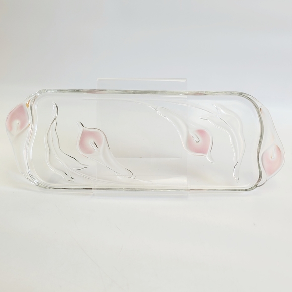 Vintage Mikasa Soft Pink Calla Lily Canapé Dish 16.5" - Picture 13 of 14